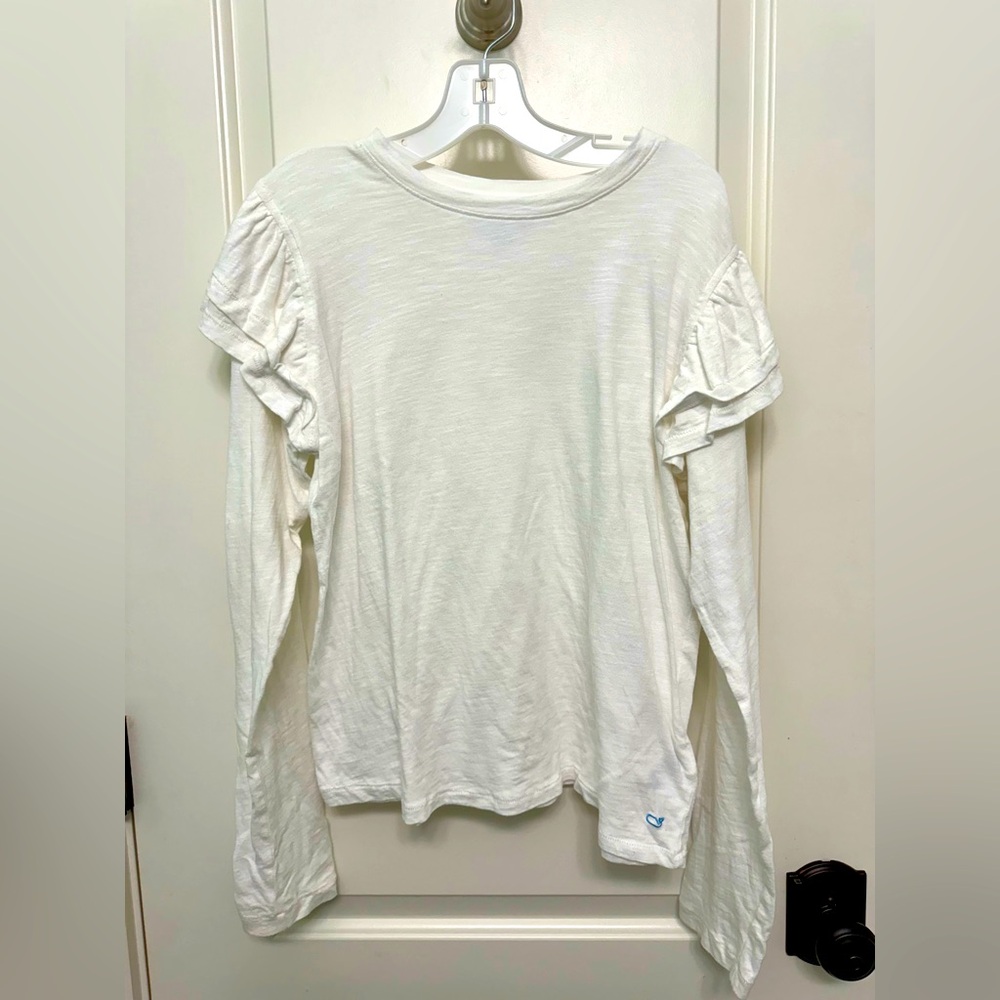 Vineyard vines girls flutter sleeve surf tee size xl- long sleeves